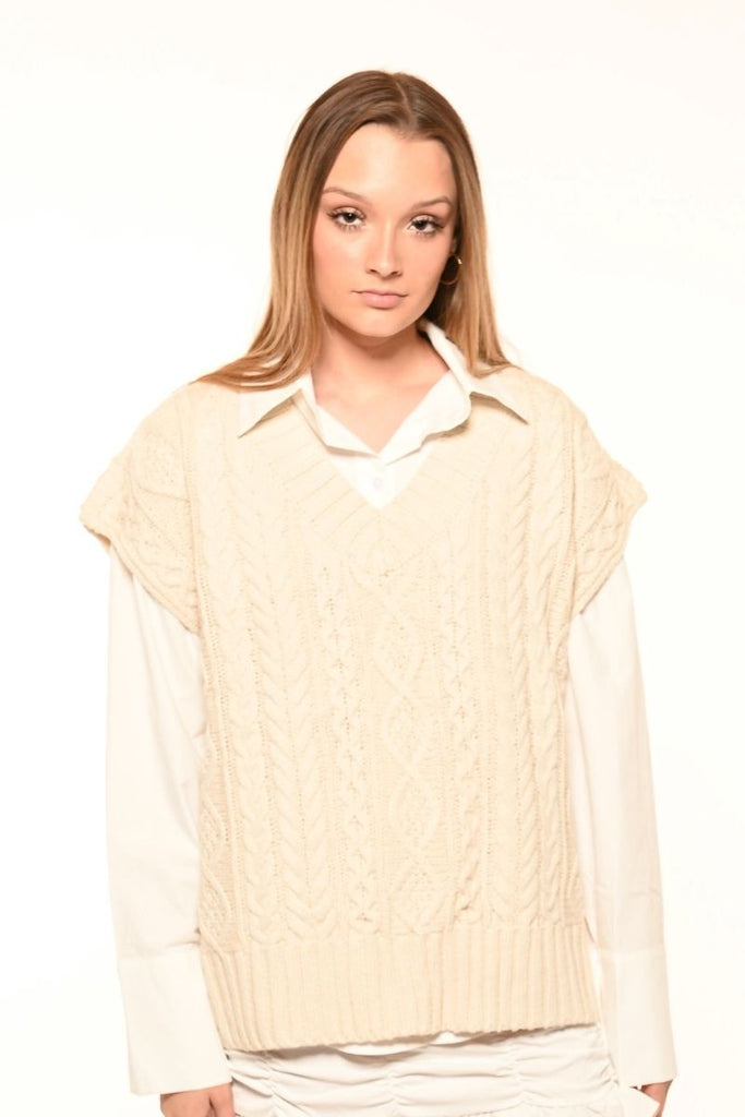 Mina Long V-neck Sweater Vest