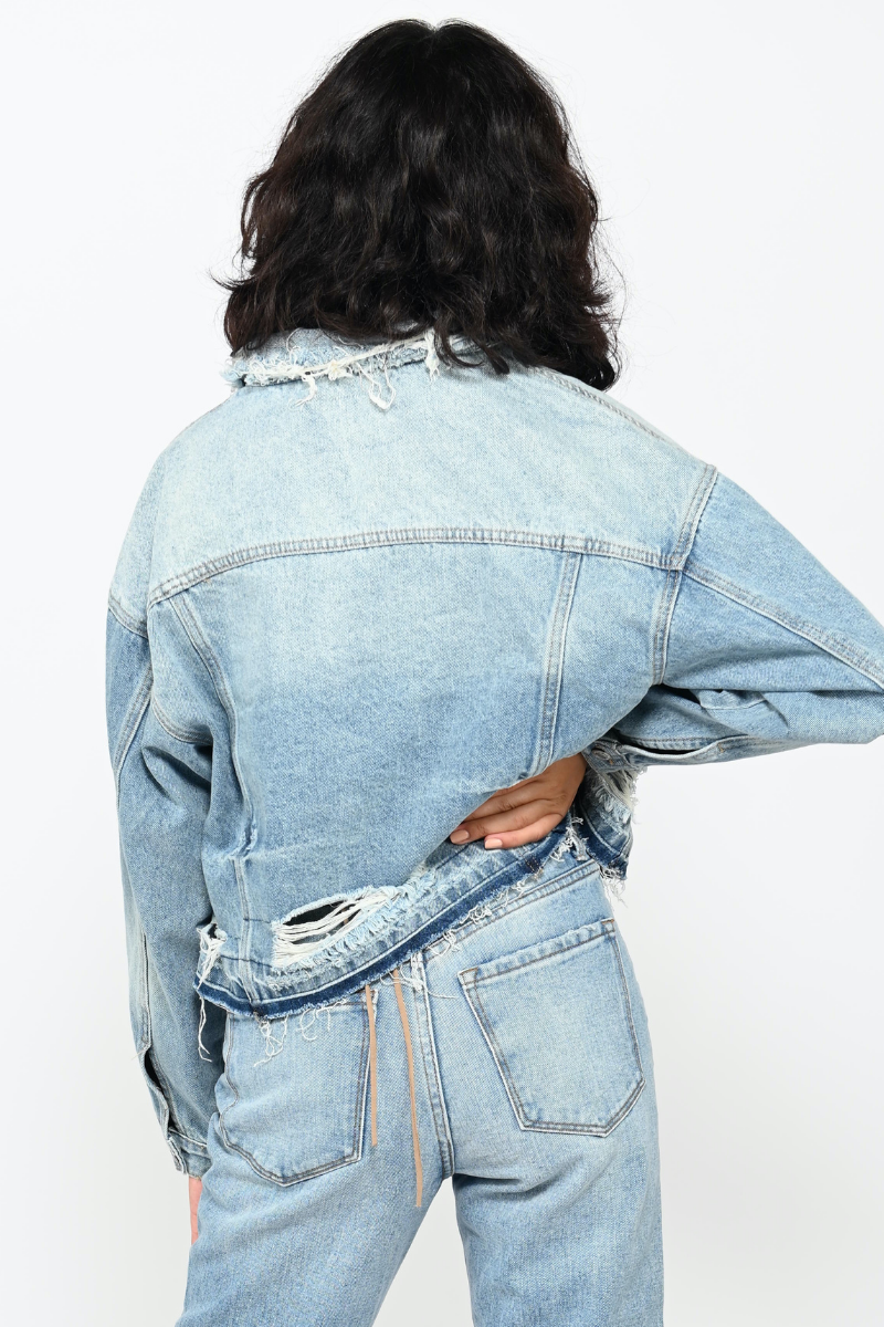 eight_∞　STELLA DISTRESSED DENIM JACKET Stella Star Print Distressed Denim Jacket – Style Trolley